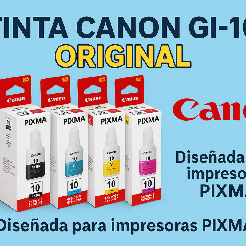 Tinta Canon GI-10 Original para impresoras PIXMA (PGBK / C / M / Y)