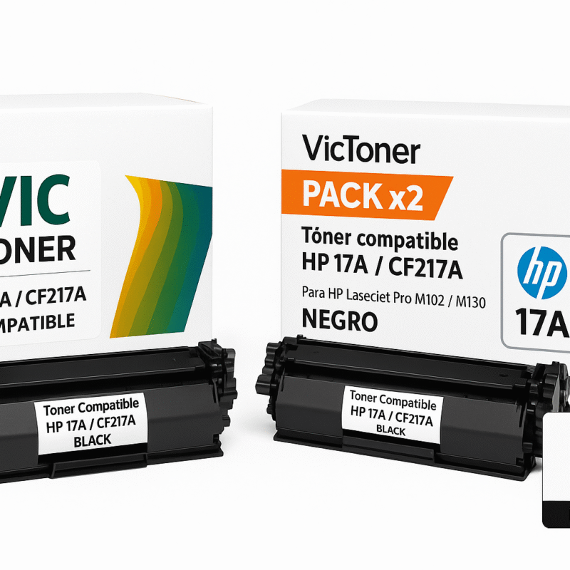 Tóner compatible HP 17A (CF217A) – Negro  Para HP LaserJet Pro M102 / M130 – Rendimiento 1.600 páginas