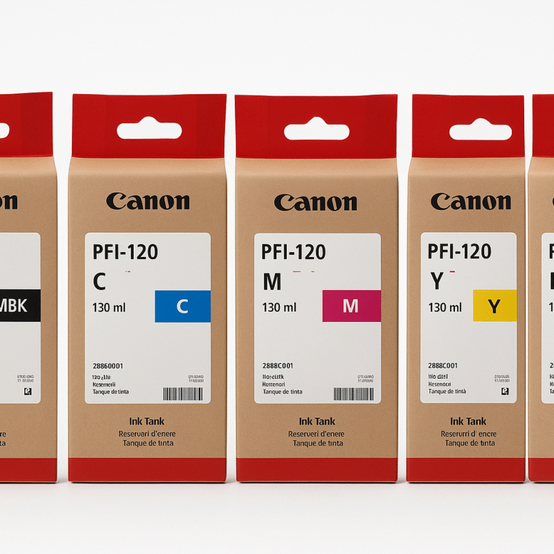 Cartucho de Tinta Canon PFI-120 – Negro / Cian / Magenta / Amarillo – Para Canon TM-200 / TM-205 / TM-300 / TM-305 (130 ml)