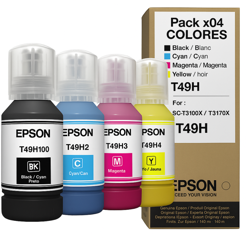 Tinta Epson T49H Compatible – CMYK / Foto / Gris – Envíos a Todo el Perú