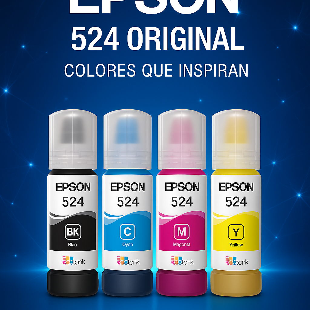 Tinta Epson 524 Compatible – Negro / Cian / Magenta / Amarillo – Envíos a Todo el Perú