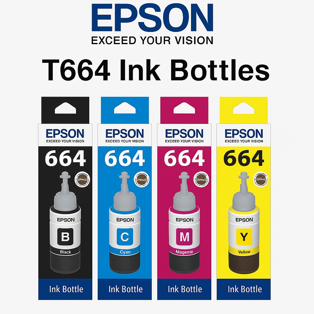 Tinta Epson 664 Original y Compatible – Negro / Cian / Magenta / Amarillo – Envíos a Todo el Perú