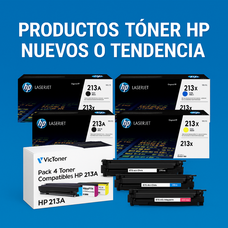 Tóner HP HP 213A / 213X (W2130–W2133) Negro, Cian, Magenta y Amarillo