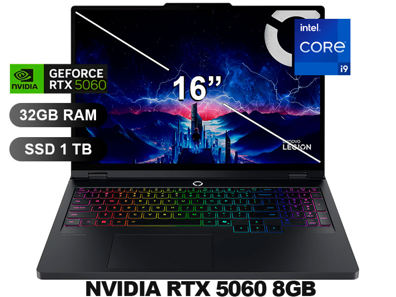 LAPTOP LENOVO LEGION PRO 5 16IRX10 I9-14900HX/ 32GB/ SSD1TB/ RTX5060 8GB/16"