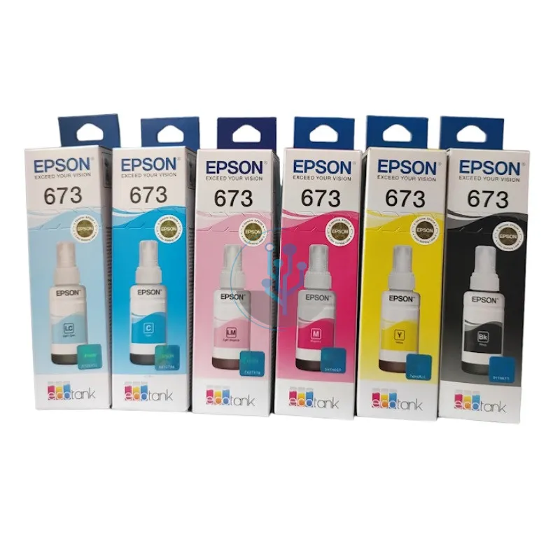Epson Kit de 6 Tintas T673 Originales para EcoTank | L800 L805 L810 L850 L1800