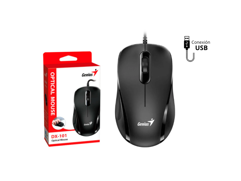 MOUSE GENIUS  OPTICO USB BLACK, ROJO, CELESTE 31010026400