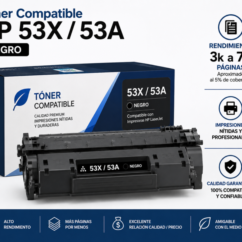 Tóner Compatible HP 53X/53A Negro 3k a 7k Páginas
