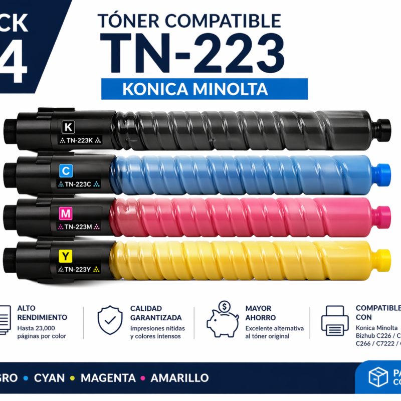 Tóner Konica Minolta TN223 para Bizhub C226 / C256 / C266