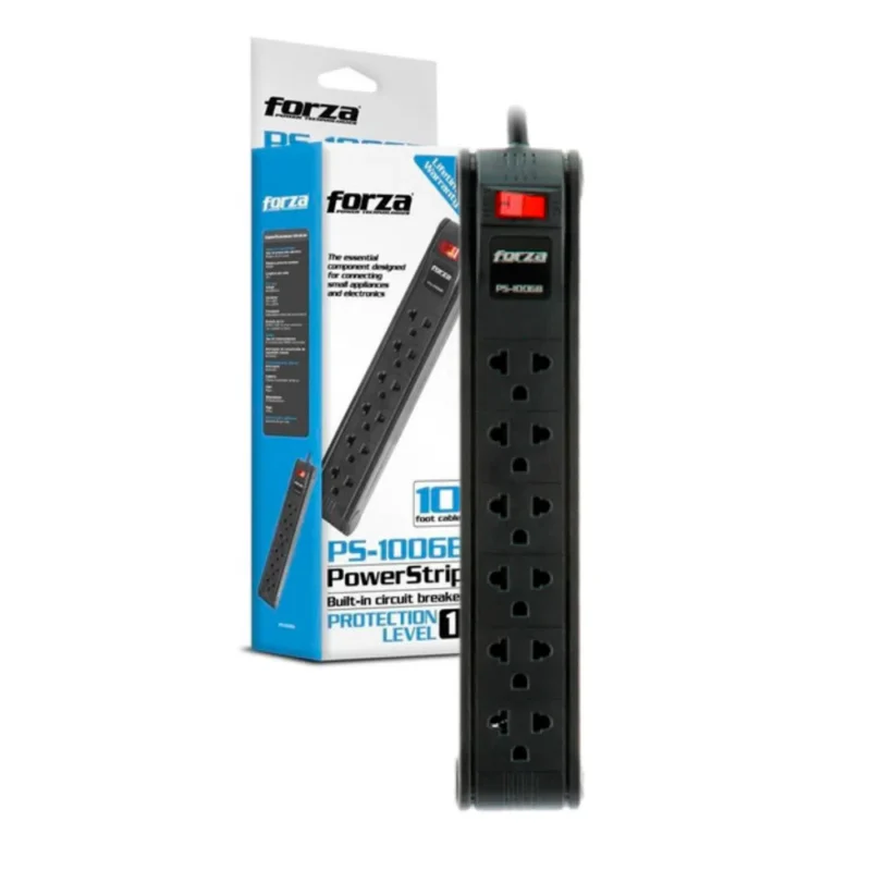FORZA PS-1006B Regleta Supresor de Picos 1680W 6 tomas 220V