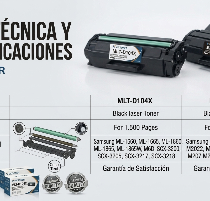 Tóner Compatible Samsung MLT-D104S / MLT-D104X | Negro