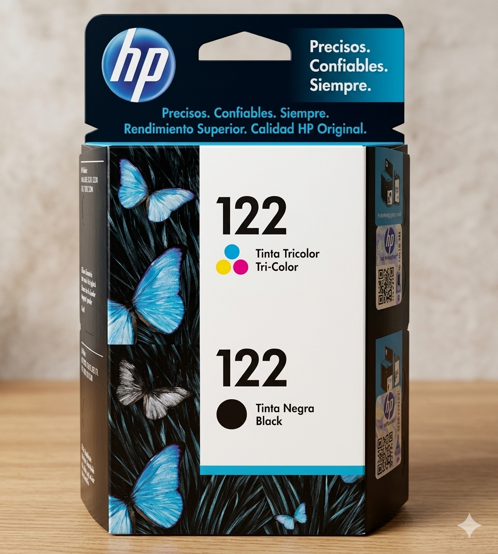 Cartucho de Tinta Original HP 122 | Negro y Tricolor 1 Cartucho de Tinta Original HP 122 | Negro y Tricolor