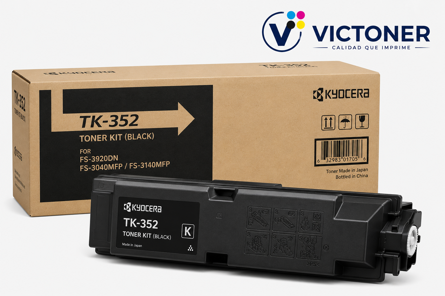 Tóner Kyocera TK-352 / TK-350 Compatible Negro 1 Tóner Kyocera TK-352 / TK-350 Compatible Negro