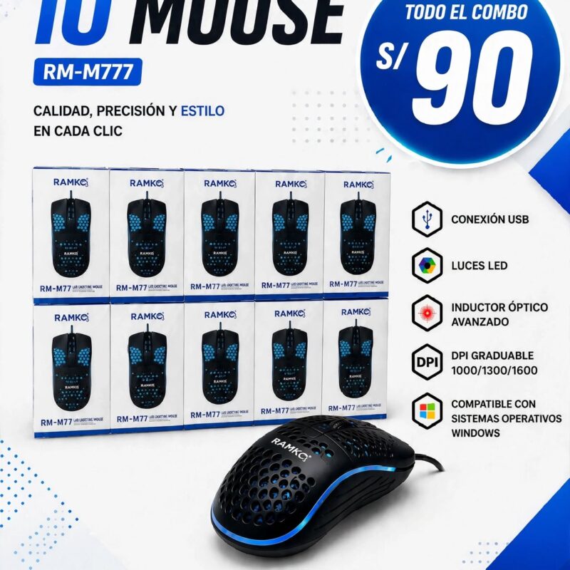Mouse óptico USB Pack x10