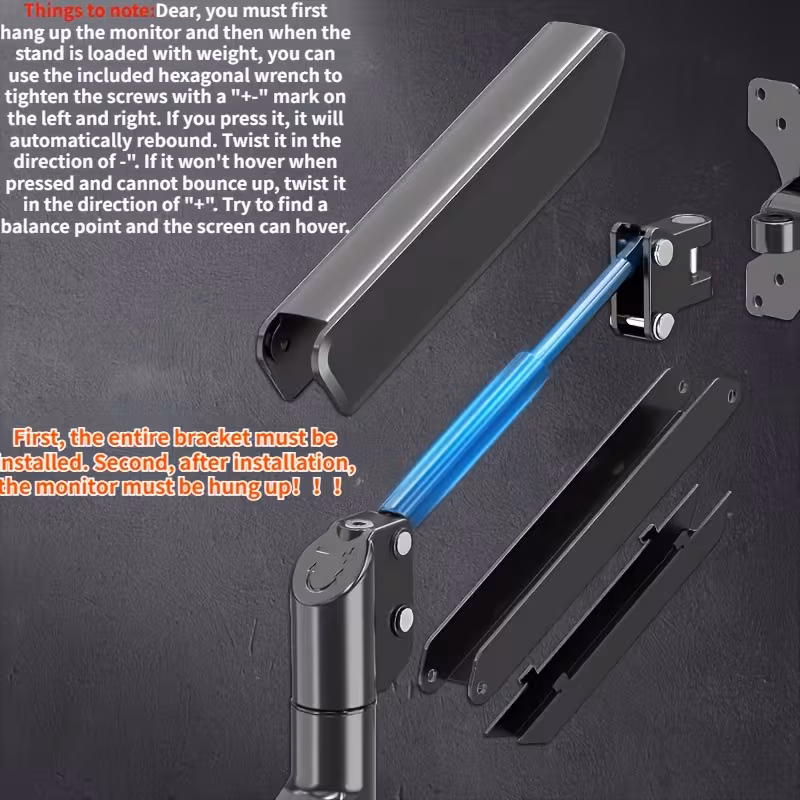soporte para monitor de pantalla, Soporte de brazo mecánico de 33.02-81.28 cm - Imagen 5