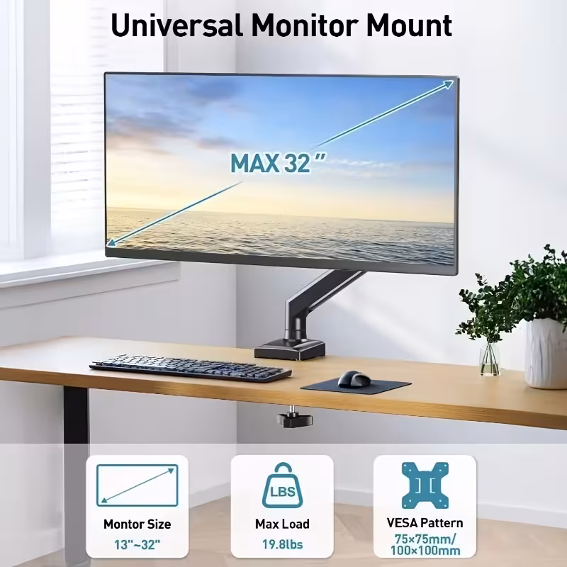 soporte para monitor de pantalla, Soporte de brazo mecánico de 33.02-81.28 cm - Imagen 4